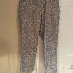Chico's Platinum Denim Animal Print Jeans. Size 2. ( Chico’s size). NWOT